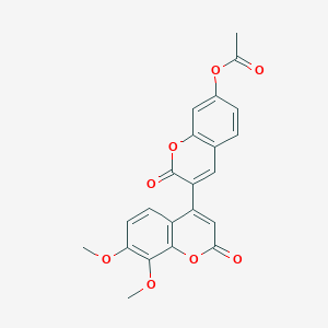 7',8'-dimethoxy-2,2'-dioxo-2H,2'H-3,4'-bichromen-7-yl acetate