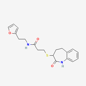 N-[2-(furan-2-yl)ethyl]-3-[(2-hydroxy-4,5-dihydro-3H-1-benzazepin-3-yl)sulfanyl]propanamide