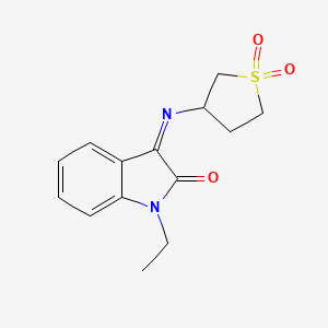 (3Z)-3-[(1,1-dioxidotetrahydrothiophen-3-yl)imino]-1-ethyl-1,3-dihydro-2H-indol-2-one