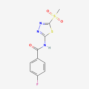 4-fluoro-N-(5-(methylsulfonyl)-1,3,4-thiadiazol-2-yl)benzamide