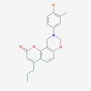 9-(4-bromo-3-methylphenyl)-4-propyl-9,10-dihydro-2H,8H-chromeno[8,7-e][1,3]oxazin-2-one