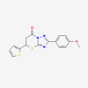 2-(4-methoxyphenyl)-5-(thiophen-2-yl)-5,6-dihydro-7H-[1,2,4]triazolo[5,1-b][1,3]thiazin-7-one