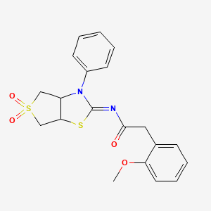 N-[(2E)-5,5-dioxido-3-phenyltetrahydrothieno[3,4-d][1,3]thiazol-2(3H)-ylidene]-2-(2-methoxyphenyl)acetamide