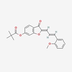 (2Z)-2-[(2E)-3-(2-methoxyphenyl)prop-2-en-1-ylidene]-3-oxo-2,3-dihydro-1-benzofuran-6-yl 2,2-dimethylpropanoate