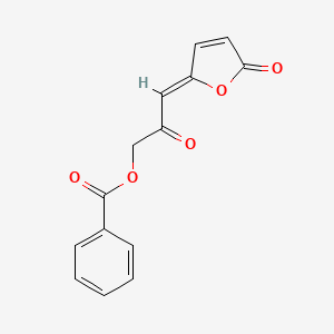 molecular formula C14H10O5 B1220213 (3Z)-2-oxo-3-(5-oxofuran-2(5H)-ylidene)propyl benzoate 