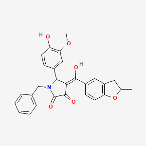 (4E)-1-benzyl-5-(4-hydroxy-3-methoxyphenyl)-4-[hydroxy(2-methyl-2,3-dihydro-1-benzofuran-5-yl)methylidene]pyrrolidine-2,3-dione