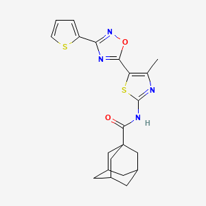 N-{4-methyl-5-[3-(2-thienyl)-1,2,4-oxadiazol-5-yl]-1,3-thiazol-2-yl}-1-adamantanecarboxamide