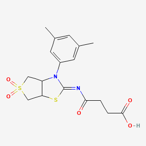 4-{[(2Z)-3-(3,5-dimethylphenyl)-5,5-dioxidotetrahydrothieno[3,4-d][1,3]thiazol-2(3H)-ylidene]amino}-4-oxobutanoic acid