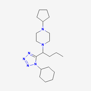 molecular formula C20H36N6 B1220218 1-[1-(1-Cyclohexyl-5-tetrazolyl)butyl]-4-cyclopentylpiperazine 
