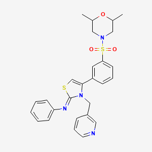 N-[(2Z)-4-{3-[(2,6-dimethylmorpholin-4-yl)sulfonyl]phenyl}-3-(pyridin-3-ylmethyl)-1,3-thiazol-2(3H)-ylidene]aniline