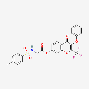 4-oxo-3-phenoxy-2-(trifluoromethyl)-4H-chromen-7-yl N-[(4-methylphenyl)sulfonyl]glycinate