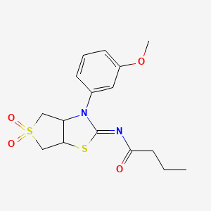 N-[(2Z)-3-(3-methoxyphenyl)-5,5-dioxidotetrahydrothieno[3,4-d][1,3]thiazol-2(3H)-ylidene]butanamide