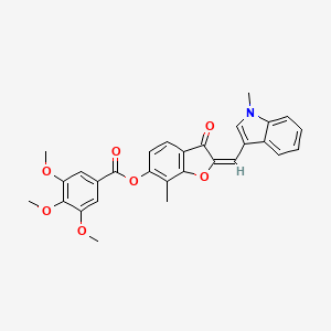 (2E)-7-methyl-2-[(1-methyl-1H-indol-3-yl)methylidene]-3-oxo-2,3-dihydro-1-benzofuran-6-yl 3,4,5-trimethoxybenzoate