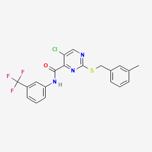 5-chloro-2-[(3-methylbenzyl)sulfanyl]-N-[3-(trifluoromethyl)phenyl]pyrimidine-4-carboxamide