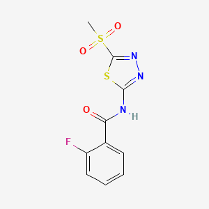 2-fluoro-N-[(2Z)-5-(methylsulfonyl)-1,3,4-thiadiazol-2(3H)-ylidene]benzamide