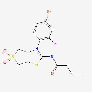 N-[(2Z)-3-(4-bromo-2-fluorophenyl)-5,5-dioxidotetrahydrothieno[3,4-d][1,3]thiazol-2(3H)-ylidene]butanamide