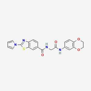 N-[2-(2,3-dihydro-1,4-benzodioxin-6-ylamino)-2-oxoethyl]-2-(1H-pyrrol-1-yl)-1,3-benzothiazole-6-carboxamide