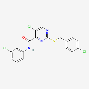 5-chloro-2-[(4-chlorobenzyl)sulfanyl]-N-(3-chlorophenyl)pyrimidine-4-carboxamide