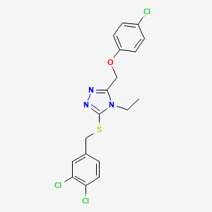 3-[(4-chlorophenoxy)methyl]-5-[(3,4-dichlorobenzyl)sulfanyl]-4-ethyl-4H-1,2,4-triazole