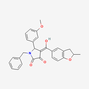 (4E)-1-benzyl-4-[hydroxy(2-methyl-2,3-dihydro-1-benzofuran-5-yl)methylidene]-5-(3-methoxyphenyl)pyrrolidine-2,3-dione