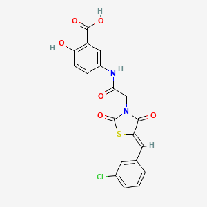 5-({[(5Z)-5-(3-chlorobenzylidene)-2,4-dioxo-1,3-thiazolidin-3-yl]acetyl}amino)-2-hydroxybenzoic acid