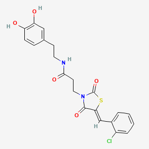 3-[(5Z)-5-(2-chlorobenzylidene)-2,4-dioxo-1,3-thiazolidin-3-yl]-N-[2-(3,4-dihydroxyphenyl)ethyl]propanamide