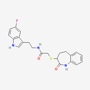 N-[2-(5-fluoro-1H-indol-3-yl)ethyl]-2-[(2-hydroxy-4,5-dihydro-3H-1-benzazepin-3-yl)sulfanyl]acetamide