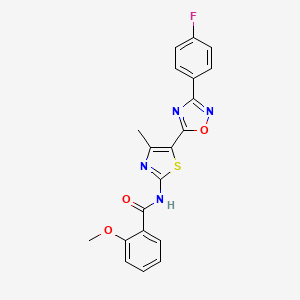 N-[(2Z)-5-[3-(4-fluorophenyl)-1,2,4-oxadiazol-5-yl]-4-methyl-1,3-thiazol-2(3H)-ylidene]-2-methoxybenzamide