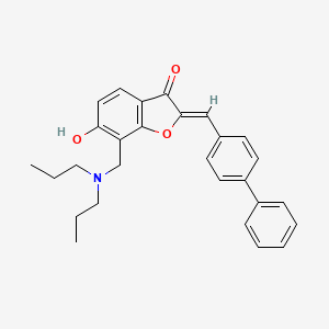 (2Z)-2-(biphenyl-4-ylmethylidene)-7-[(dipropylamino)methyl]-6-hydroxy-1-benzofuran-3(2H)-one