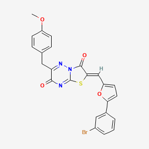 (2Z)-2-{[5-(3-bromophenyl)furan-2-yl]methylidene}-6-(4-methoxybenzyl)-7H-[1,3]thiazolo[3,2-b][1,2,4]triazine-3,7(2H)-dione