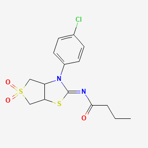 N-[(2Z)-3-(4-chlorophenyl)-5,5-dioxidotetrahydrothieno[3,4-d][1,3]thiazol-2(3H)-ylidene]butanamide