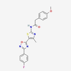 N-[(2Z)-5-[3-(4-fluorophenyl)-1,2,4-oxadiazol-5-yl]-4-methyl-1,3-thiazol-2(3H)-ylidene]-2-(4-methoxyphenyl)acetamide