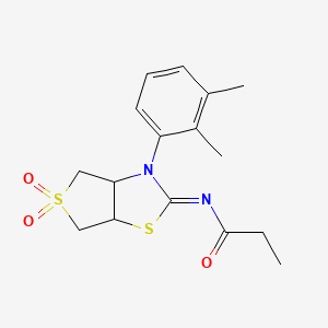 N-[(2Z)-3-(2,3-dimethylphenyl)-5,5-dioxidotetrahydrothieno[3,4-d][1,3]thiazol-2(3H)-ylidene]propanamide