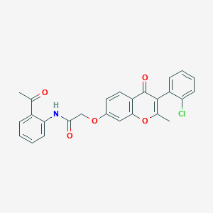 N-(2-acetylphenyl)-2-[3-(2-chlorophenyl)-2-methyl-4-oxochromen-7-yloxy]acetami de