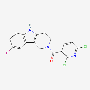 molecular formula C17H12Cl2FN3O B12202432 (2,6-dichloropyridin-3-yl)(8-fluoro-1,3,4,5-tetrahydro-2H-pyrido[4,3-b]indol-2-yl)methanone 