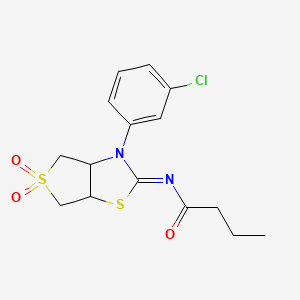 N-[(2Z)-3-(3-chlorophenyl)-5,5-dioxidotetrahydrothieno[3,4-d][1,3]thiazol-2(3H)-ylidene]butanamide