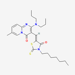 2-(dipropylamino)-3-[(Z)-(3-heptyl-4-oxo-2-thioxo-1,3-thiazolidin-5-ylidene)methyl]-7-methyl-4H-pyrido[1,2-a]pyrimidin-4-one