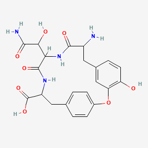 9-Amino-12-(2-amino-1-hydroxy-2-oxoethyl)-4-hydroxy-10,13-dioxo-2-oxa-11,14-diazatricyclo[15.2.2.13,7]docosa-1(19),3,5,7(22),17,20-hexaene-15-carboxylic acid