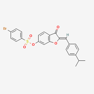 (2Z)-3-oxo-2-[4-(propan-2-yl)benzylidene]-2,3-dihydro-1-benzofuran-6-yl 4-bromobenzenesulfonate