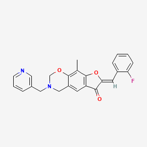 (7Z)-7-(2-fluorobenzylidene)-9-methyl-3-(pyridin-3-ylmethyl)-3,4-dihydro-2H-furo[3,2-g][1,3]benzoxazin-6(7H)-one