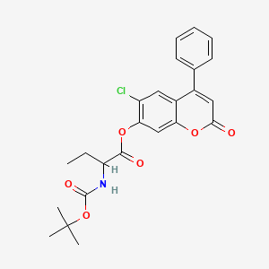 6-chloro-2-oxo-4-phenyl-2H-chromen-7-yl 2-[(tert-butoxycarbonyl)amino]butanoate