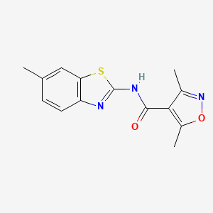 3,5-dimethyl-N-(6-methyl-1,3-benzothiazol-2-yl)-1,2-oxazole-4-carboxamide