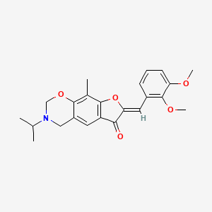 (7Z)-7-(2,3-dimethoxybenzylidene)-9-methyl-3-(propan-2-yl)-3,4-dihydro-2H-furo[3,2-g][1,3]benzoxazin-6(7H)-one