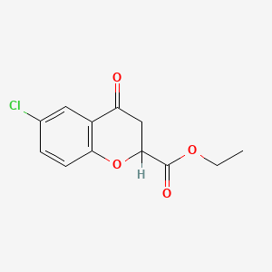 molecular formula C12H11ClO4 B1220254 6-Chloro-4-oxo-2-chromancarboxylic acid ethyl ester CAS No. 33534-01-9