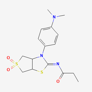 N-[(2E)-3-[4-(dimethylamino)phenyl]-5,5-dioxidotetrahydrothieno[3,4-d][1,3]thiazol-2(3H)-ylidene]propanamide