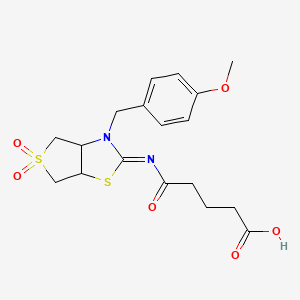 5-{[(2Z)-3-(4-methoxybenzyl)-5,5-dioxidotetrahydrothieno[3,4-d][1,3]thiazol-2(3H)-ylidene]amino}-5-oxopentanoic acid