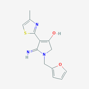 1-(furan-2-ylmethyl)-5-imino-4-(4-methyl-1,3-thiazol-2-yl)-2,5-dihydro-1H-pyrrol-3-ol