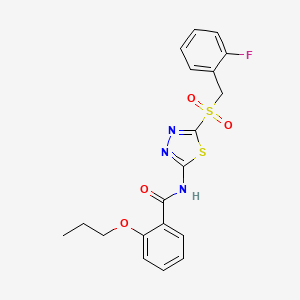 N-(5-((2-fluorobenzyl)sulfonyl)-1,3,4-thiadiazol-2-yl)-2-propoxybenzamide