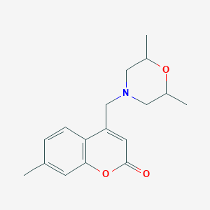 4-[(2,6-dimethylmorpholin-4-yl)methyl]-7-methyl-2H-chromen-2-one