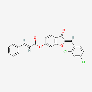 (2Z)-2-(2,4-dichlorobenzylidene)-3-oxo-2,3-dihydro-1-benzofuran-6-yl (2E)-3-phenylprop-2-enoate